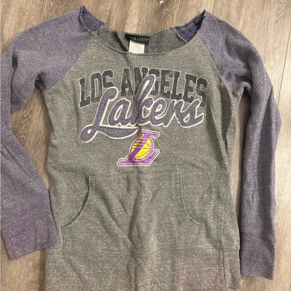 5th & Ocean Gray and Purple Lakers women’s  Shirt
